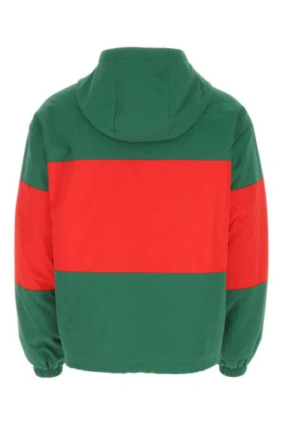 Shop Gucci Man Two-tone Nylon Oversize Jacket In Multicolor