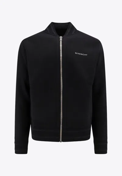 Shop Givenchy 4g Motif Wool Bomber Jacket In Black