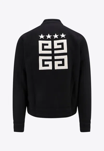 Shop Givenchy 4g Motif Wool Bomber Jacket In Black