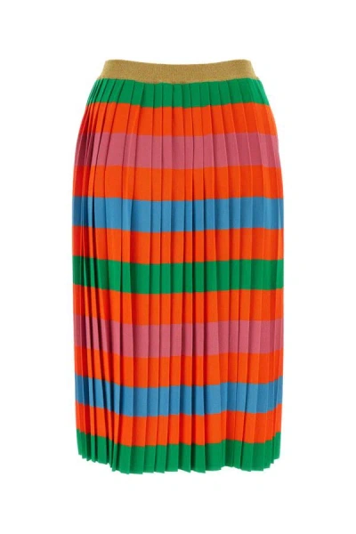 Shop Gucci Woman Multicolor Viscose Blend Skirt