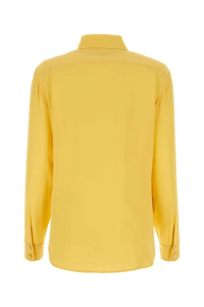Shop Gucci Woman Yellow Crepe Shirt