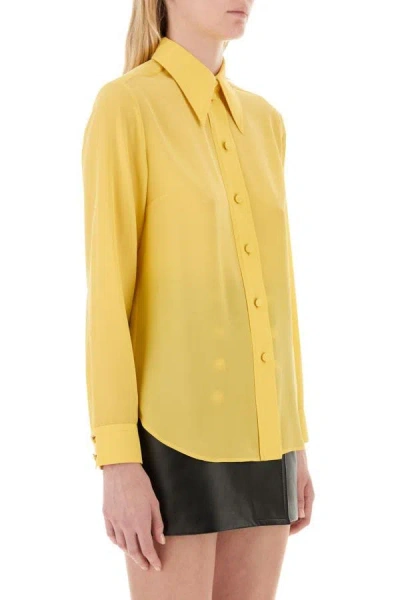 Shop Gucci Woman Yellow Crepe Shirt