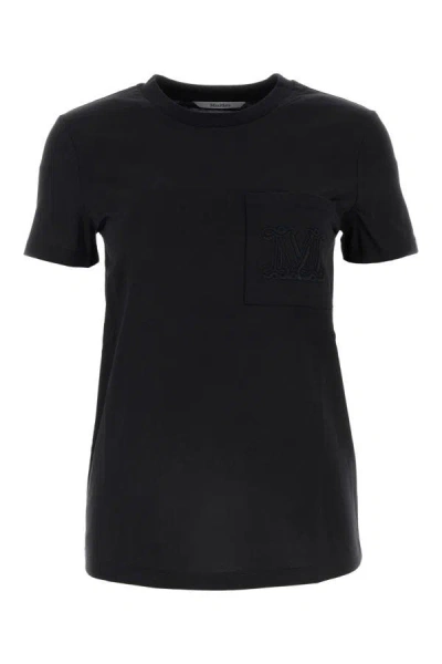 Shop Max Mara Woman Black Cotton Papaia T-shirt