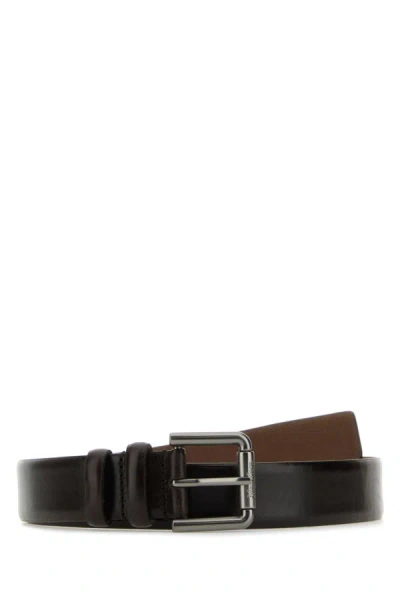 Shop Max Mara Woman Dark Brown Leather Belt