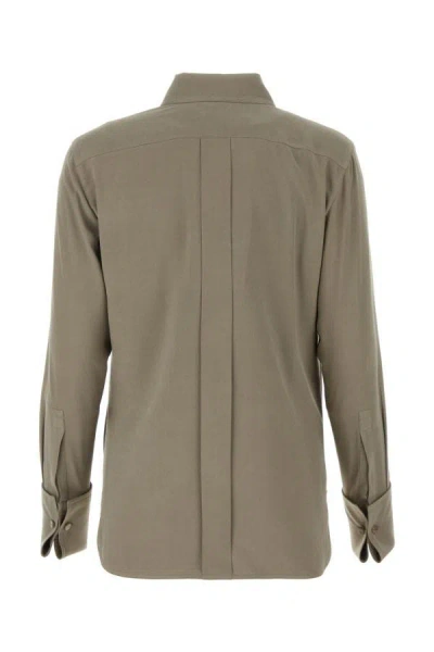 Shop Max Mara Woman Dove Grey Silk Candia Shirtâ In Gray