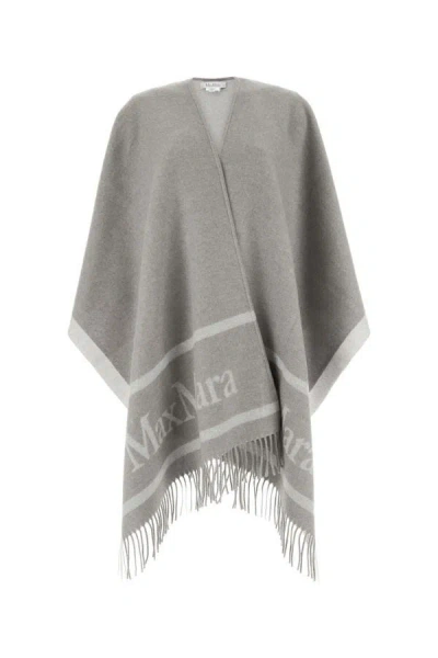 Shop Max Mara Woman Light Grey Wool Hilde Cape In Gray