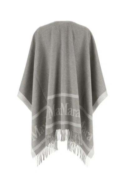 Shop Max Mara Woman Light Grey Wool Hilde Cape In Gray
