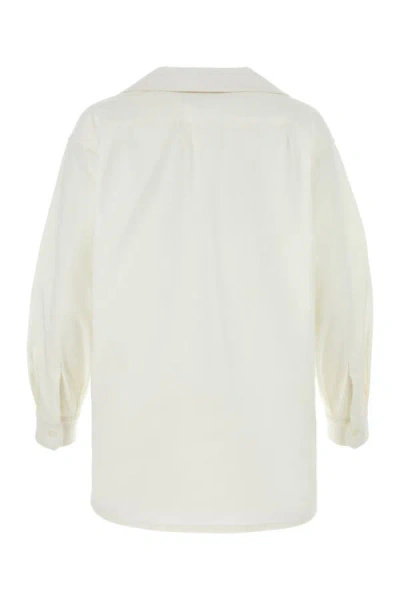 Shop Max Mara Woman White Stretch Cotton Adorato Blouse