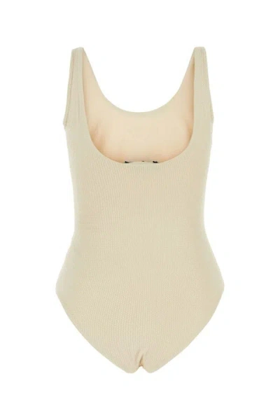 Shop Prada Woman Embellished Stretch Nylon Swimsuit In Multicolor