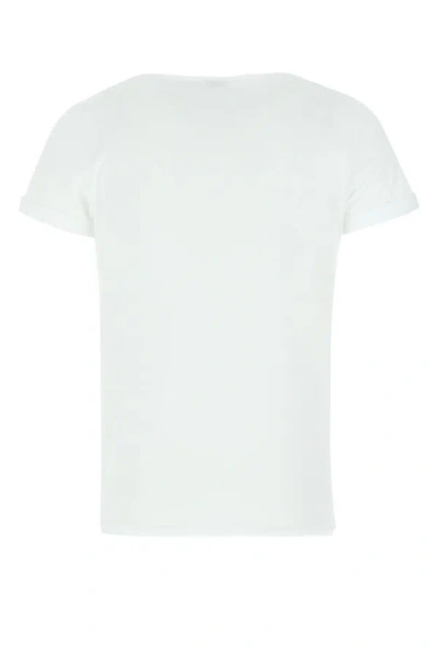 Shop Saint Laurent Man White Cotton T-shirt