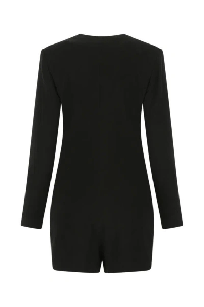 Shop Saint Laurent Woman Black Crepe Jumpsuit