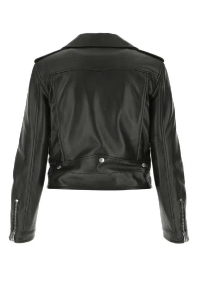 Shop Saint Laurent Woman Black Nappa Leather Jacket