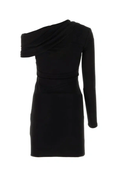 Shop Saint Laurent Woman Black Viscose Mini Dress