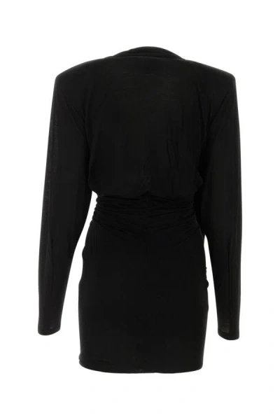 Shop Saint Laurent Woman Black Wool Mini Dress