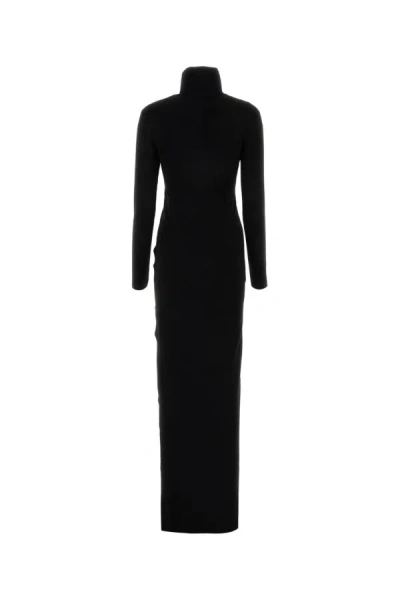 Shop Saint Laurent Woman Black Wool Long Dress
