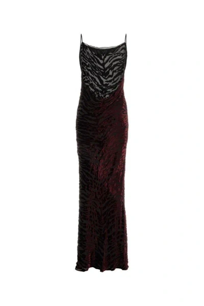 Shop Saint Laurent Woman Printed Viscose Blend Long Dress In Multicolor