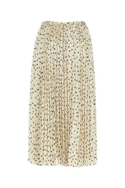 Shop Saint Laurent Woman Printed Georgette Skirt In Multicolor