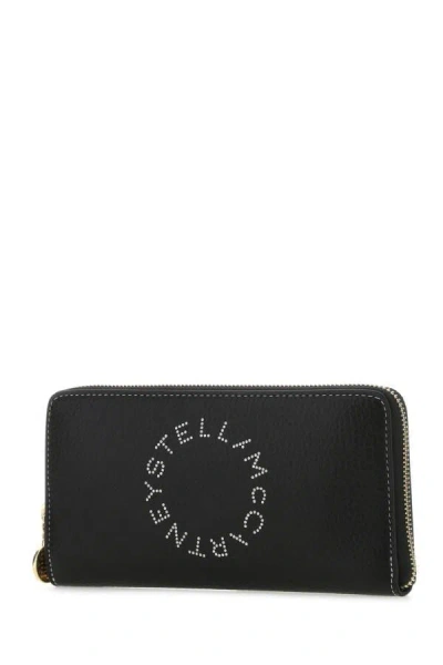 Shop Stella Mccartney Woman Black Grainy Mat Wallet