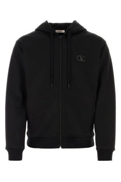 Shop Valentino Garavani Man Black Cotton Blend Sweatshirt