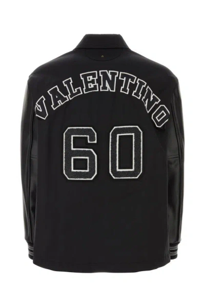 Shop Valentino Garavani Man Black Polyester Blend Windbreaker