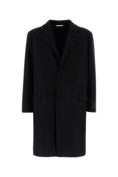 Shop Valentino Garavani Man Black Wool Blend Oversize Coat