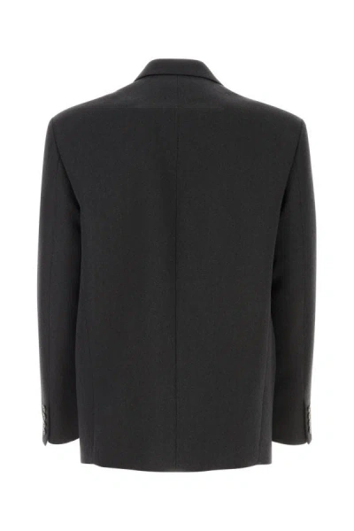 Shop Valentino Garavani Man Graphite Wool Blazer In Gray