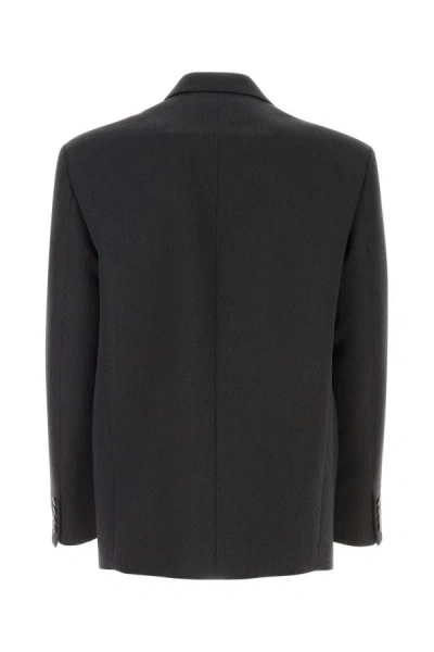 Valentino Garavani Double-breasted Wool Blazer In Gray