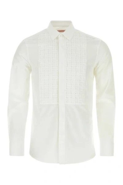 Shop Valentino Garavani Man White Poplin Shirt