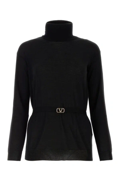 Shop Valentino Garavani Woman Black Wool Sweater