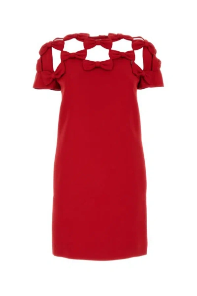 Shop Valentino Garavani Woman Red Crepe Couture Mini Dress