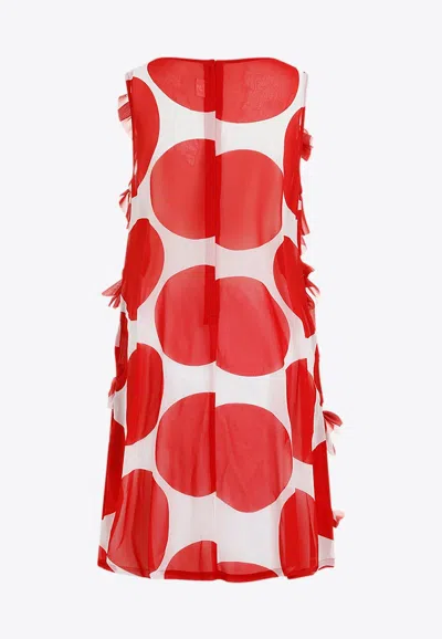 Shop Comme Des Garçons All-over Bow-appliqué Dress In Red
