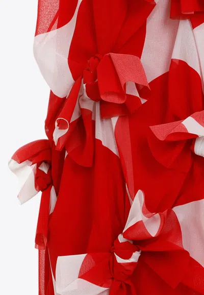 Shop Comme Des Garçons All-over Bow-appliqué Dress In Red