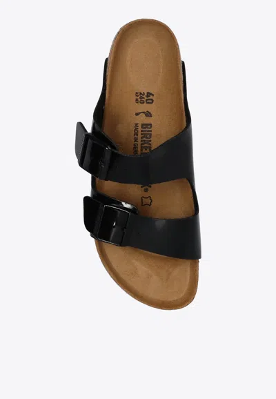 Birkenstock Arizona Bs Leather Slides In Black