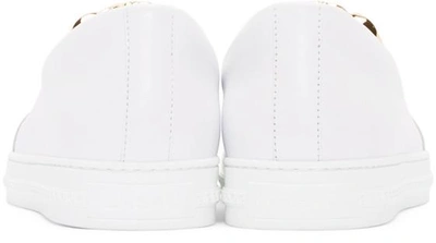 Shop Versace White Leather Medusa Slip-on Sneakers