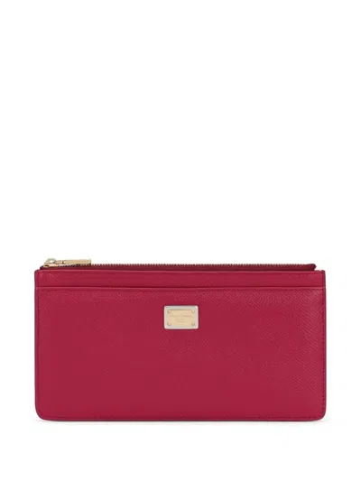 Dolce & Gabbana Large Cardholder In Dauphine Leather In Pink & Purple