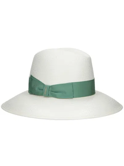 Shop Borsalino Claudette Straw Panama Hat In Green