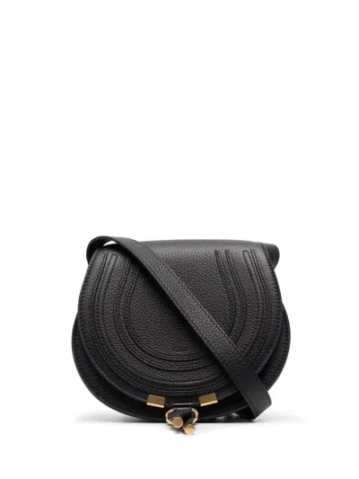 Shop Chloé Marcie Small Leather Crossbody Bag In Black