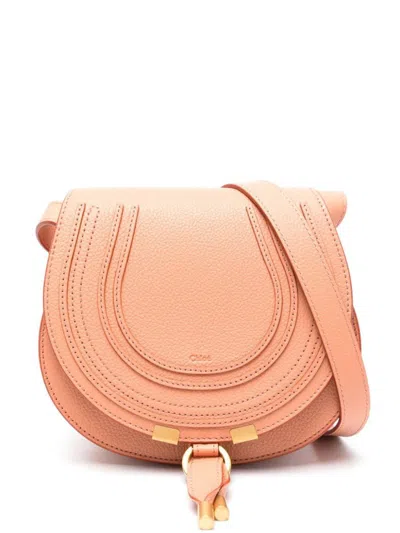 Shop Chloé Marcie Small Leather Crossbody Bag In Pink