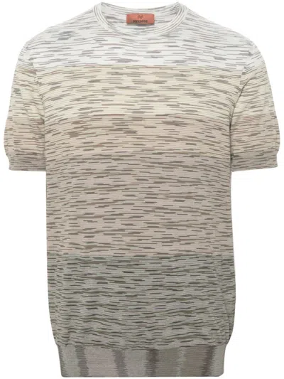Shop Missoni Tie-dye Print Cotton T-shirt In Beige