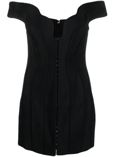 Shop Mugler Corset-style Mini Dress In Black