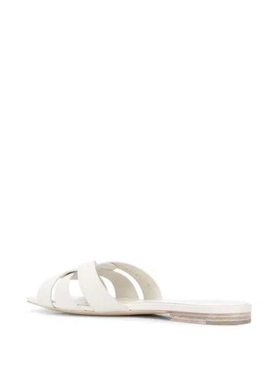 Shop Saint Laurent Nu Pieds Tribute 05 Leather Sandals In White