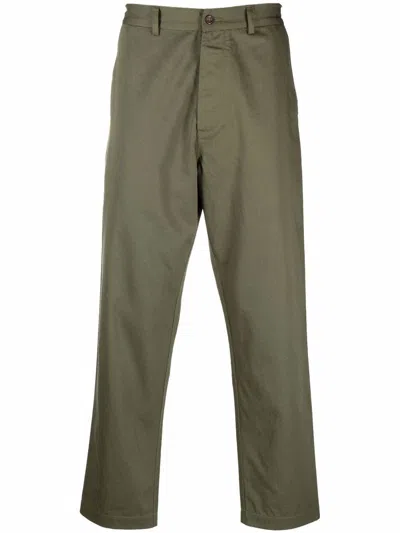 Shop Universal Works Cotton Trousers In Green