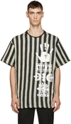 KTZ Black & Beige Striped Logo T-Shirt