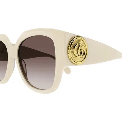 Shop Gucci Eyewear Sunglasses In Ivory