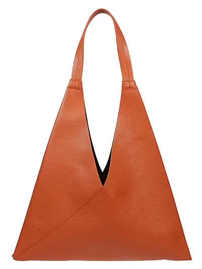 Shop Liviana Conti Leather Shoulder Bag In Orange