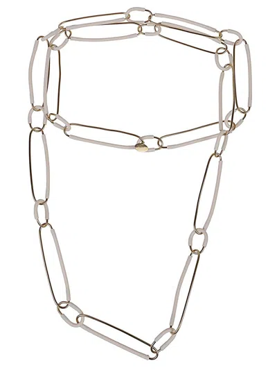 Shop Liviana Conti Oval Rings Necklace In White