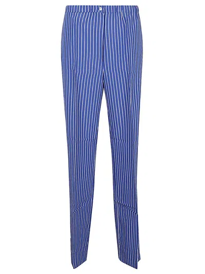 Shop Liviana Conti Striped Wide Leg Trousers In Blue