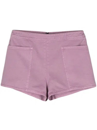 Shop Max Mara Cotton Shorts In Lilac