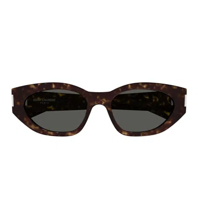 Shop Saint Laurent Eyewear Sunglasses In Havana