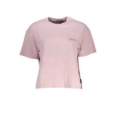 Shop Napapijri Chic Pink Short Sleeve Round Neck Tee